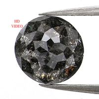 0.72 Ct Natural Loose Diamond, Round Rose Cut Diamond, Black Diamond, Gray Diamond, Salt and Pepper Diamond, Rose Cut Diamond L697