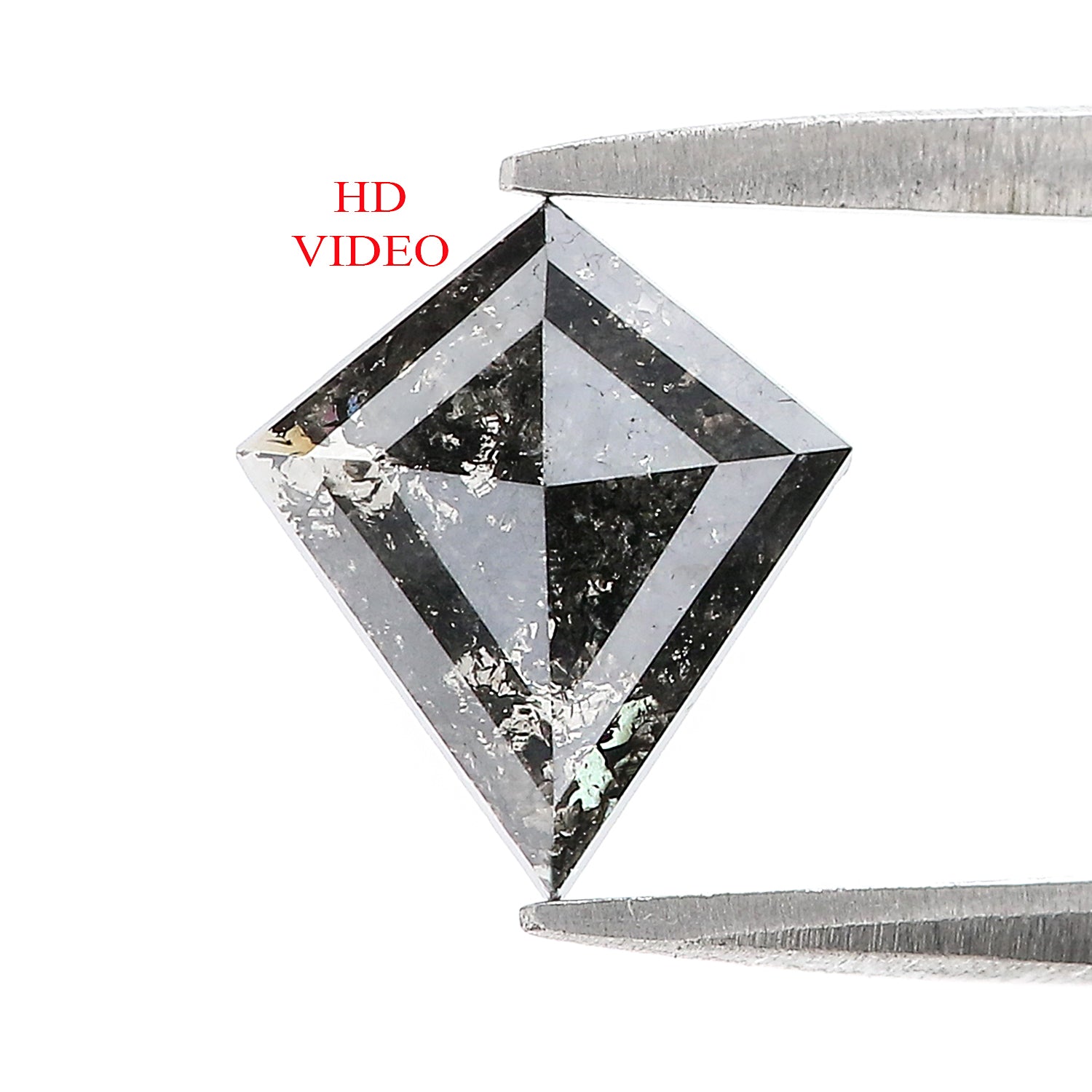 1.06 CT Natural Loose Kite Shape Diamond Salt And Pepper Kite Diamond 10.05 MM Natural Loose Black Grey Color Kite Rose Cut Diamond L3411