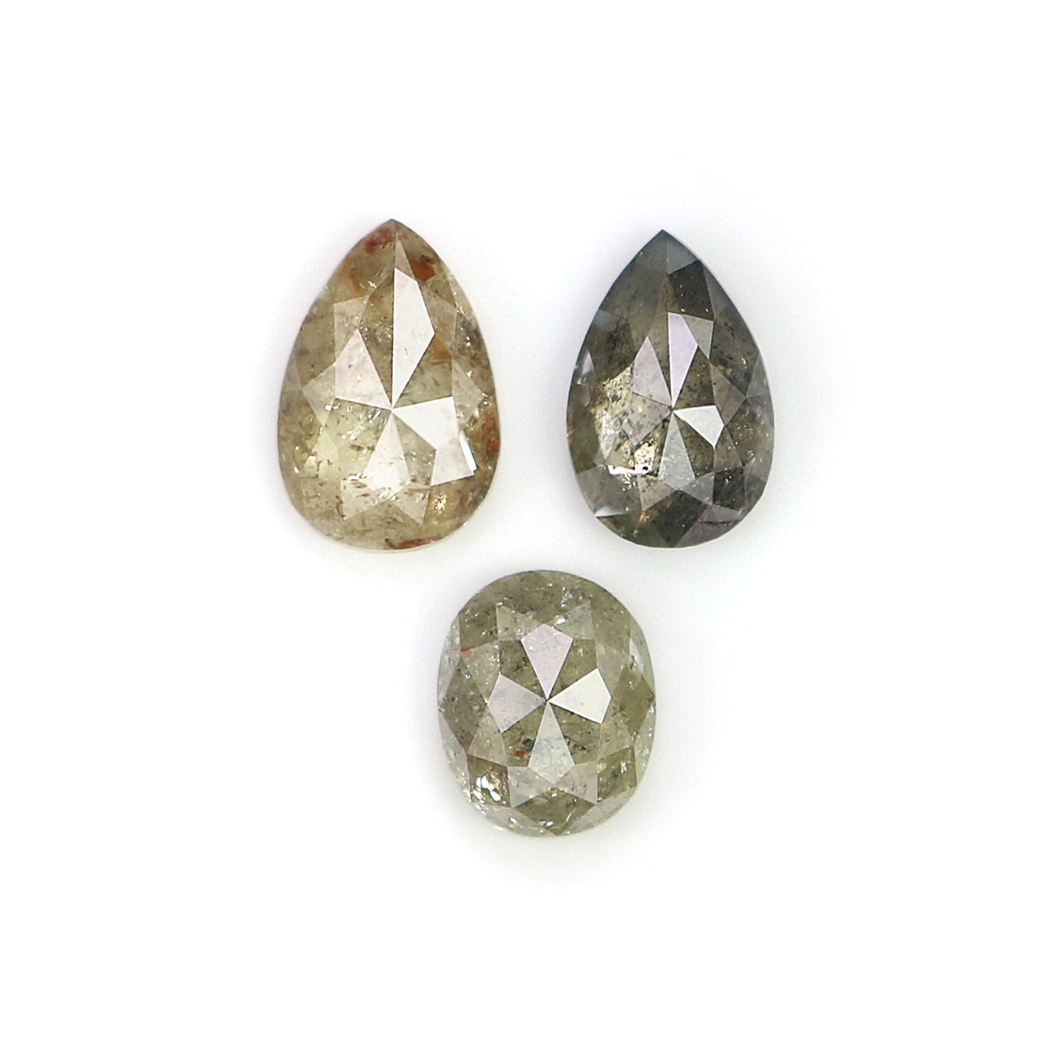 1.80 CT Natural Loose Mix Shape Diamond Salt And Pepper Mix Shape Diamond 5.80 MM Natural Loose Grey Color Mix Shape Rose Cut Diamond L656