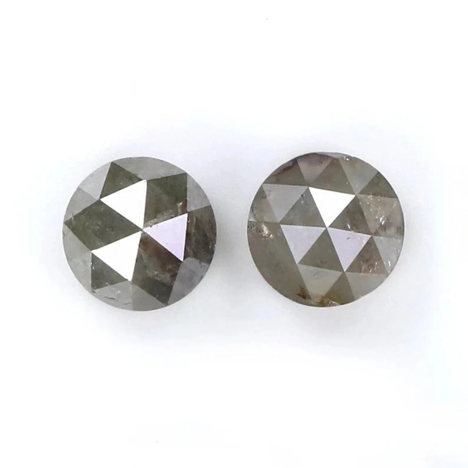 1.53 CT Natural Loose Round Cut Pair Diamond Grey Color Round Shape Diamond 5.00 MM Natural Loose Grey Color Round Rose Cut Diamond NQ8916
