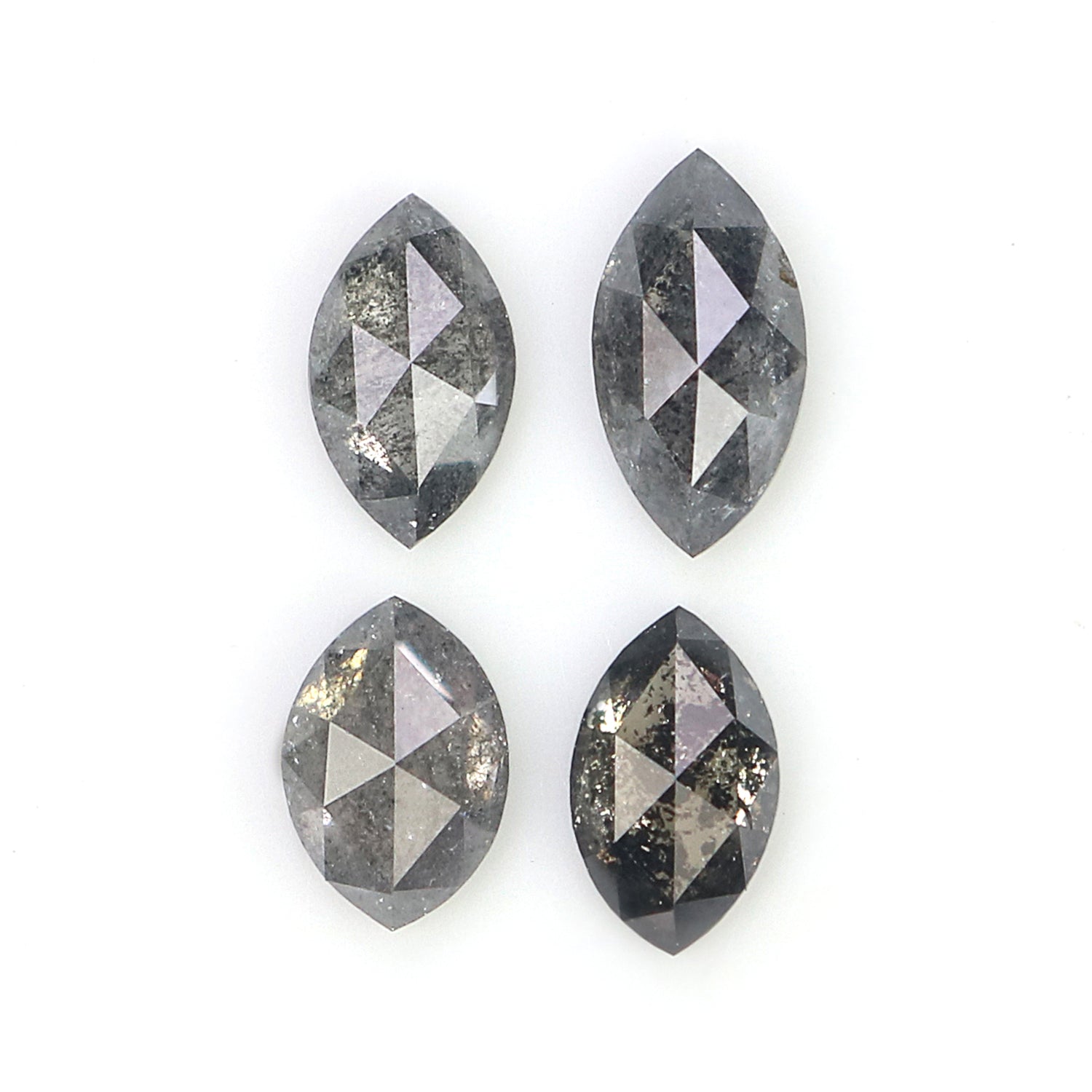 1.16 CT Natural Loose Marquise Shape Diamond Salt And Pepper Marquise Rose Cut Diamond 4.65 MM Black Grey Color Marquise Cut Diamond L8835