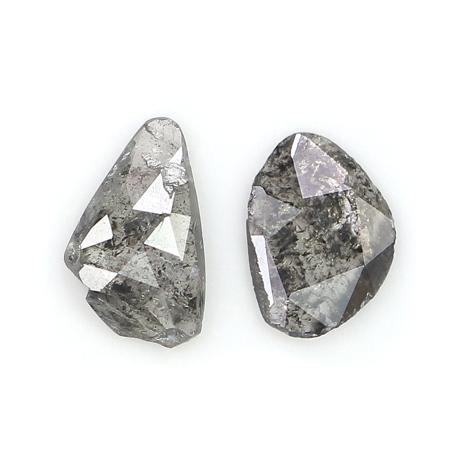 0.70 CT Natural Loose Slice Shape Diamond Salt And Pepper Slice Cut Diamond 7.05 MM Natural Black Grey Color Slice Rose Cut Diamond LQ3373