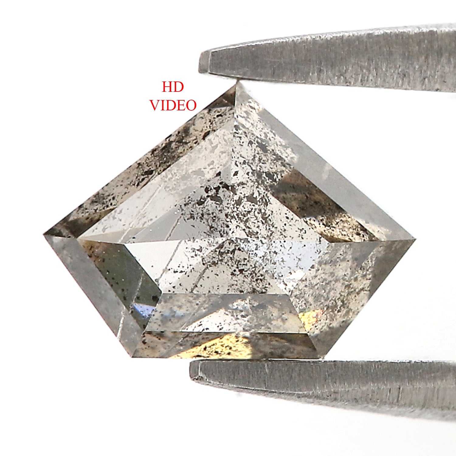 1.04 CT Natural Loose Shield Shape Diamond Salt And Pepper Shield Diamond 5.70 MM Natural Loose Black Color Shield Rose Cut Diamond QL9520
