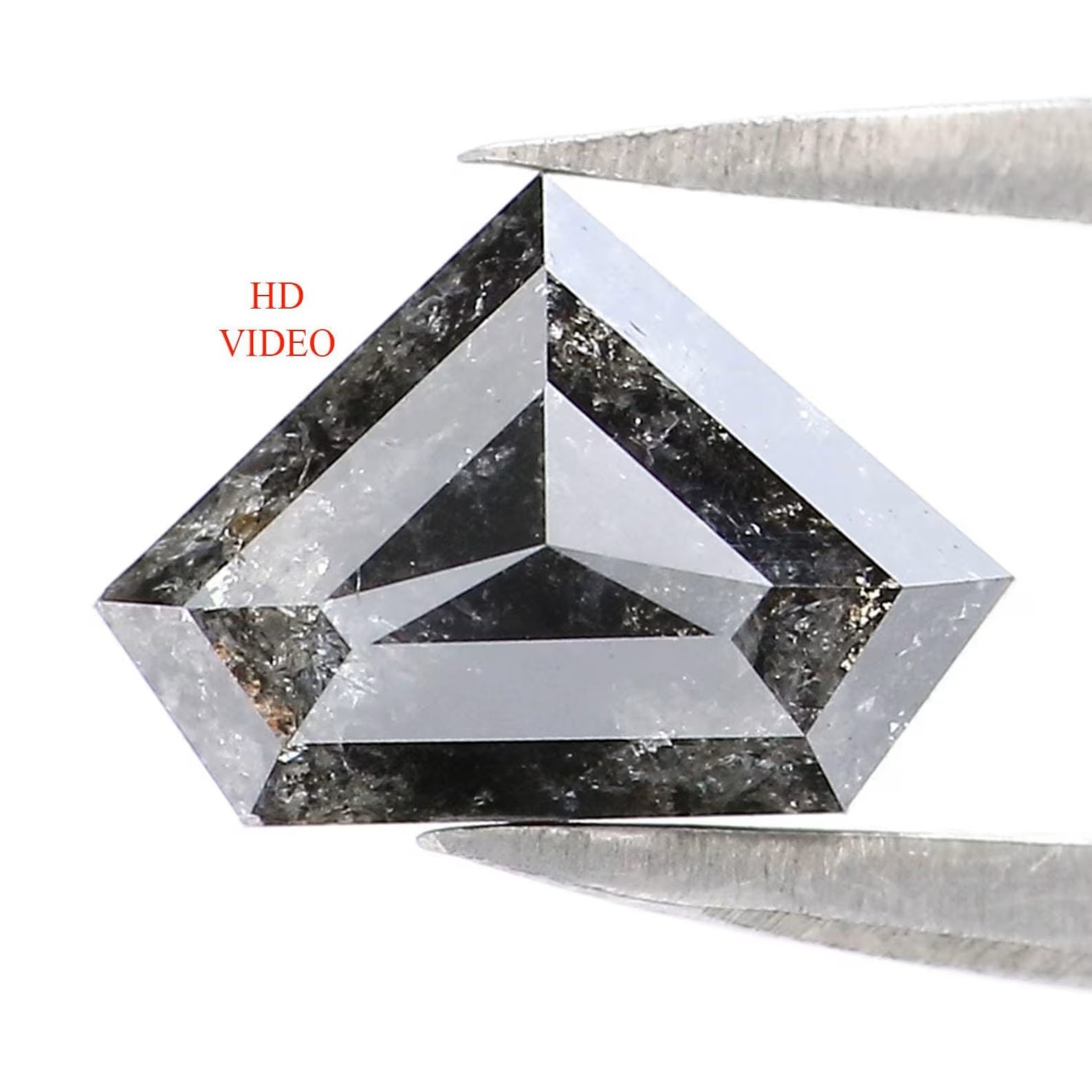 1.18 CT Natural Loose Shield Diamond Salt And Pepper Diamond Natural Loose Diamond 6.00 MM Shield Rose Cut Diamond Shield Shape NQ1346