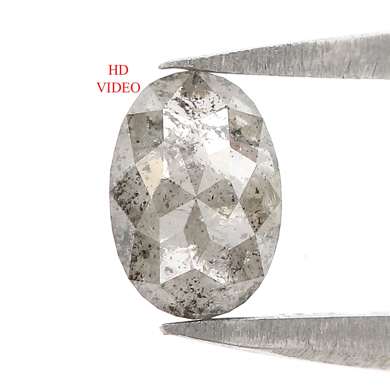 0.48 Ct Natural Loose Oval Shape Diamond Salt And Pepper Oval Diamond 5.60 MM Natural Diamond Black Grey Color Oval Rose Cut Diamond LQ3053
