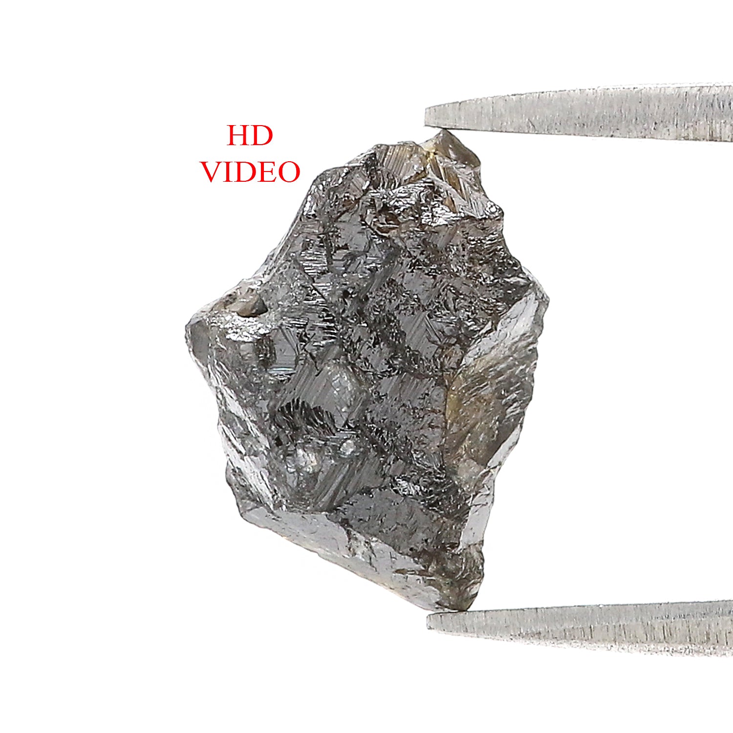 4.67 CT Natural Loose Rough Shape Diamond Black Color Rough Uncut Diamond 12.30 MM Natural Grey Color Rough Irregular Cut Diamond LQ3384