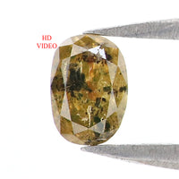 Natural Loose Oval Diamond Brown Green Color 0.40 CT 5.13 MM Oval Rose Cut Shape Diamond KR917