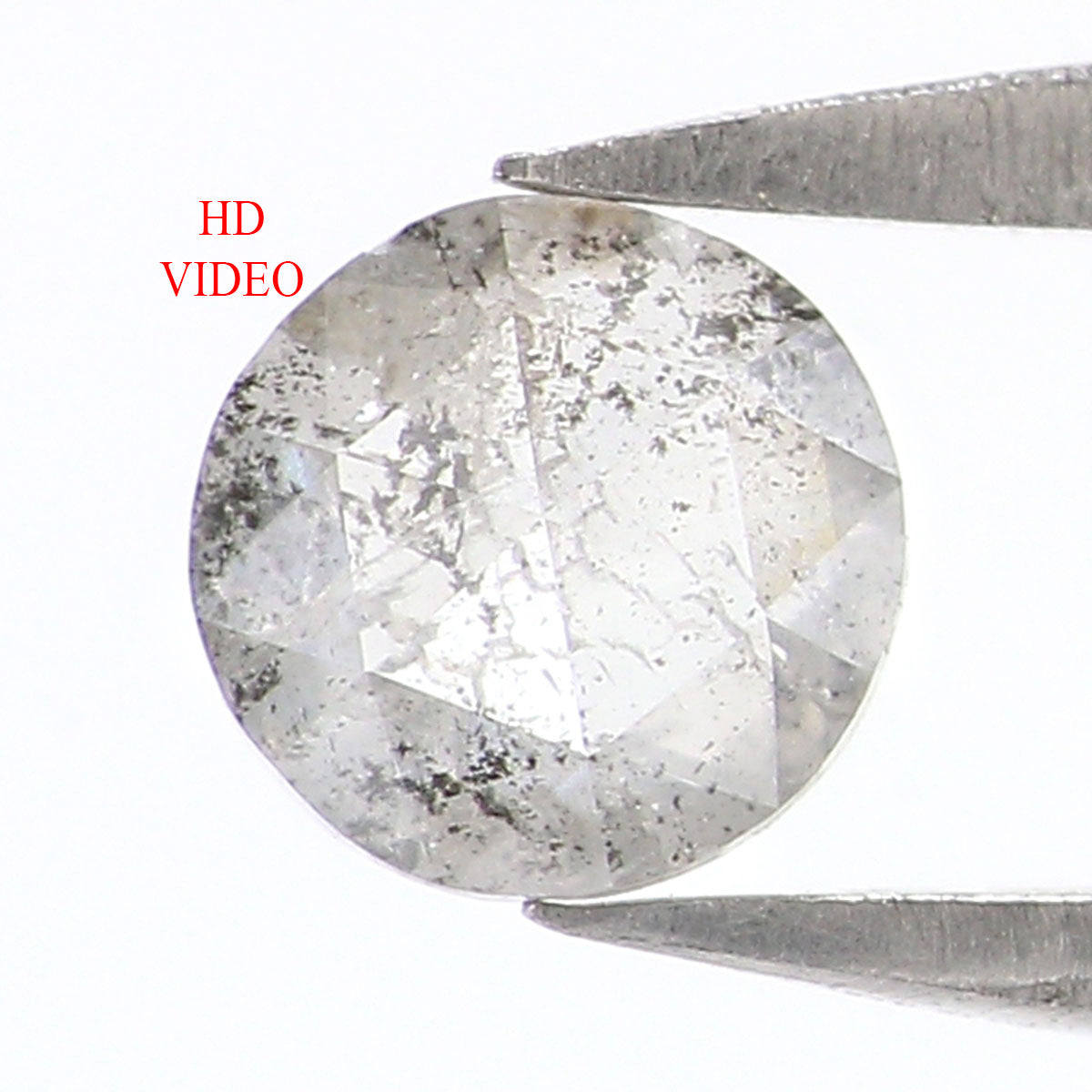 Natural Loose Rose Cut Salt And Pepper Diamond Grey Color 0.45 CT 4.75 MM Round Rose Cut Shape Diamond KR2064