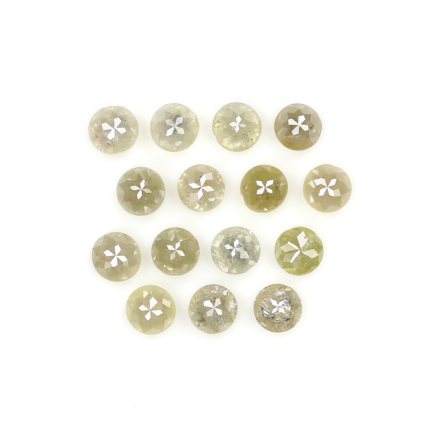 1.55 CT Natural Loose Round Rose Cut Diamond Grey Color Round Shape Diamond 2.60 MM Natural Loose Green Color Round Rose Cut Diamond LQ5182