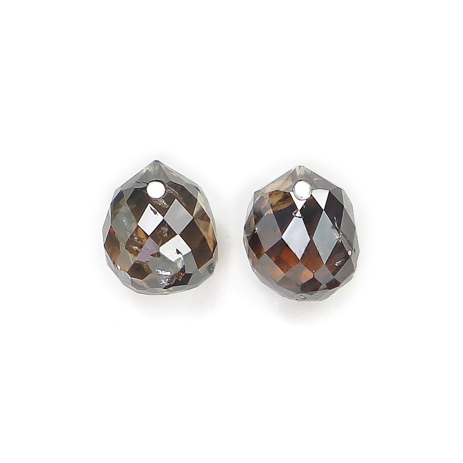1.30 Ct Natural Loose Briolette Shape Diamond Brown Color Drop Diamond 4.70 MM Natural Loose Brown Color Briolette Rose Cut Diamond LQ125