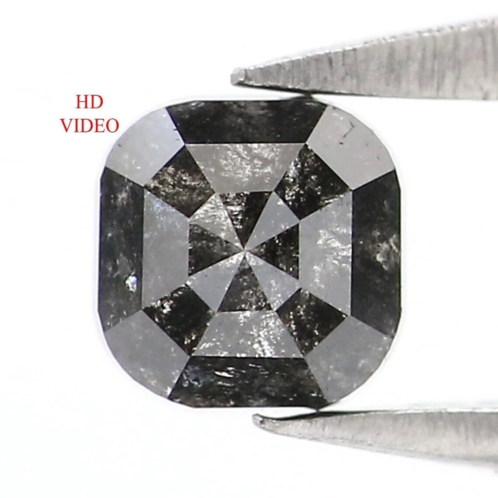 0.45 CT Natural Loose Radiant Cut Diamond Salt And Pepper Diamond 3.95 MM Natural Diamond Black Grey Color Radiant Rose Cut Diamond NQ9273