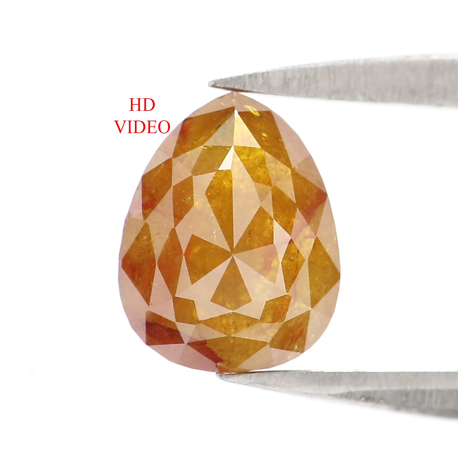 1.10 CT Natural Loose Pear Shape Diamond Brown Color Pear Cut Diamond 7.25 MM Natural Loose Brown Color Diamond Pear Rose Cut Diamond QL2845