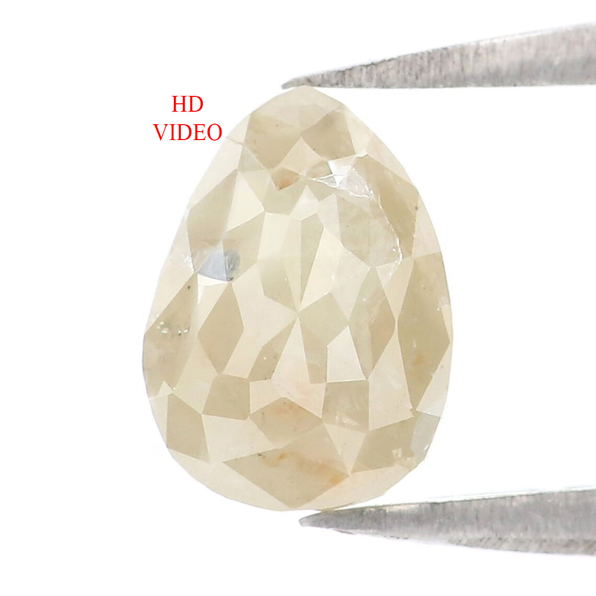 Natural Loose Pear Diamond White Grey Color 1.30 CT 7.77 MM Pear Shape Rose Cut Diamond L511