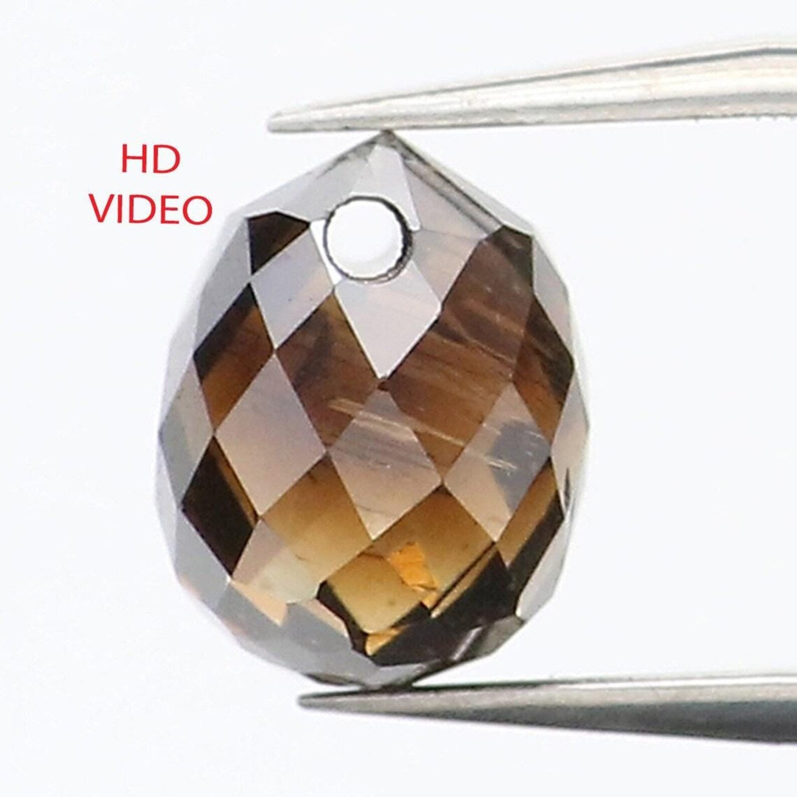 0.52 Ct Natural Loose Briolette Shape Diamond Brown Color Drop Diamond 4.50 MM Natural Loose Brown Color Briolette Rose Cut Diamond NQ410