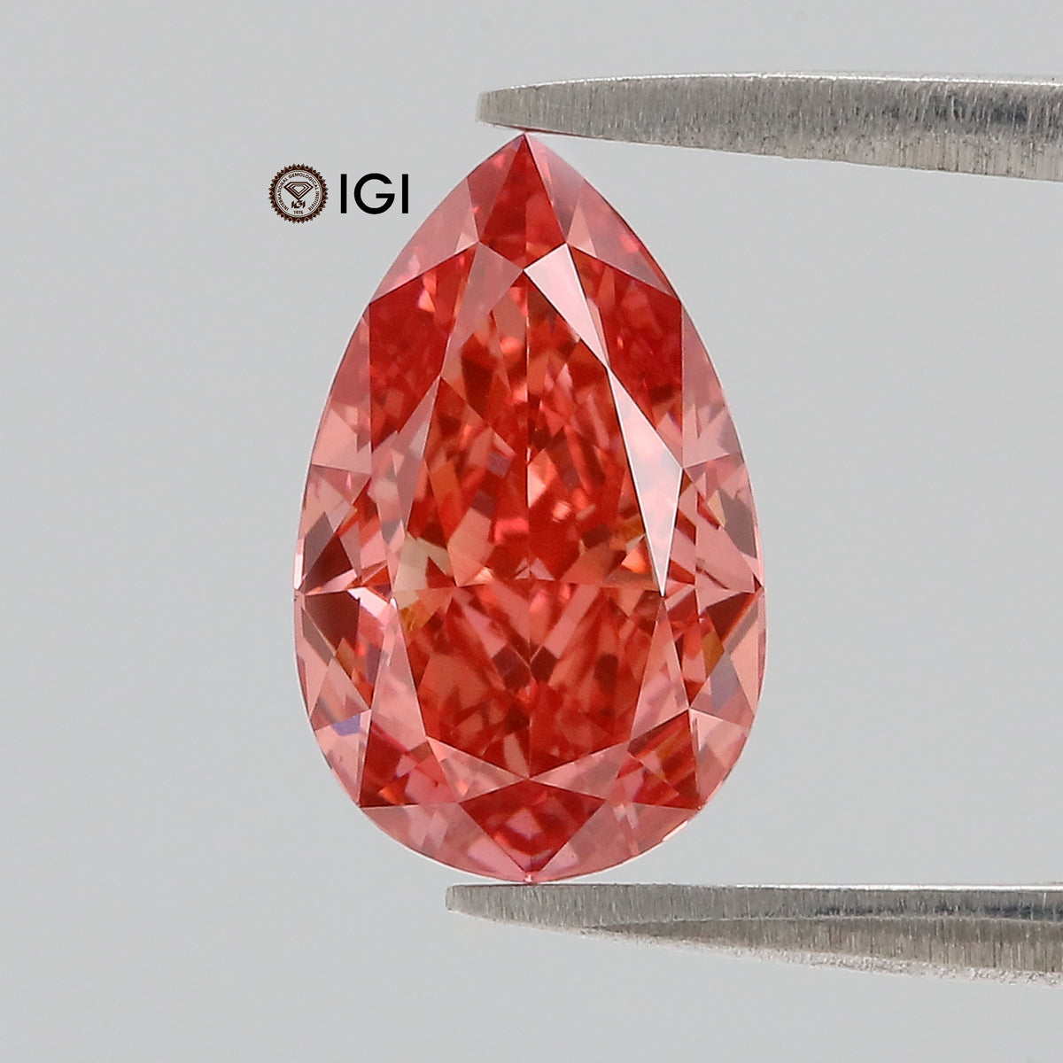 3.07 CT IGI Certified Pear Modified Brilliant Cut Diamond Fancy Vivid Pink Color VVS2 Clarity Lab Grown Diamond Lab Created Diamond L3689