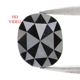 Natural Loose Oval Diamond Black Color 1.31 CT 7.10 MM Oval Shape Rose Cut Diamond L7596
