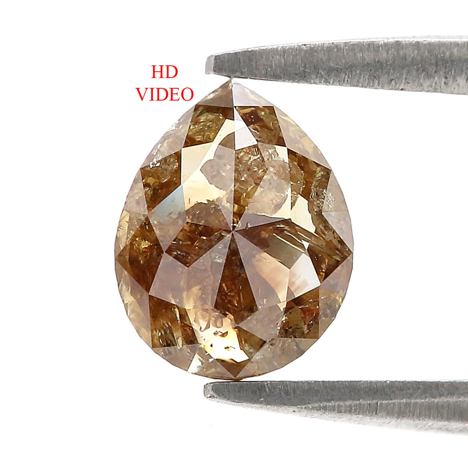 Natural Pear Brown Diamond 1.22 CT Loose Rose Cut Brown Stone 7.60 MM Rustic Diamond Pear Diamond For Custom Engagement Ring L3661