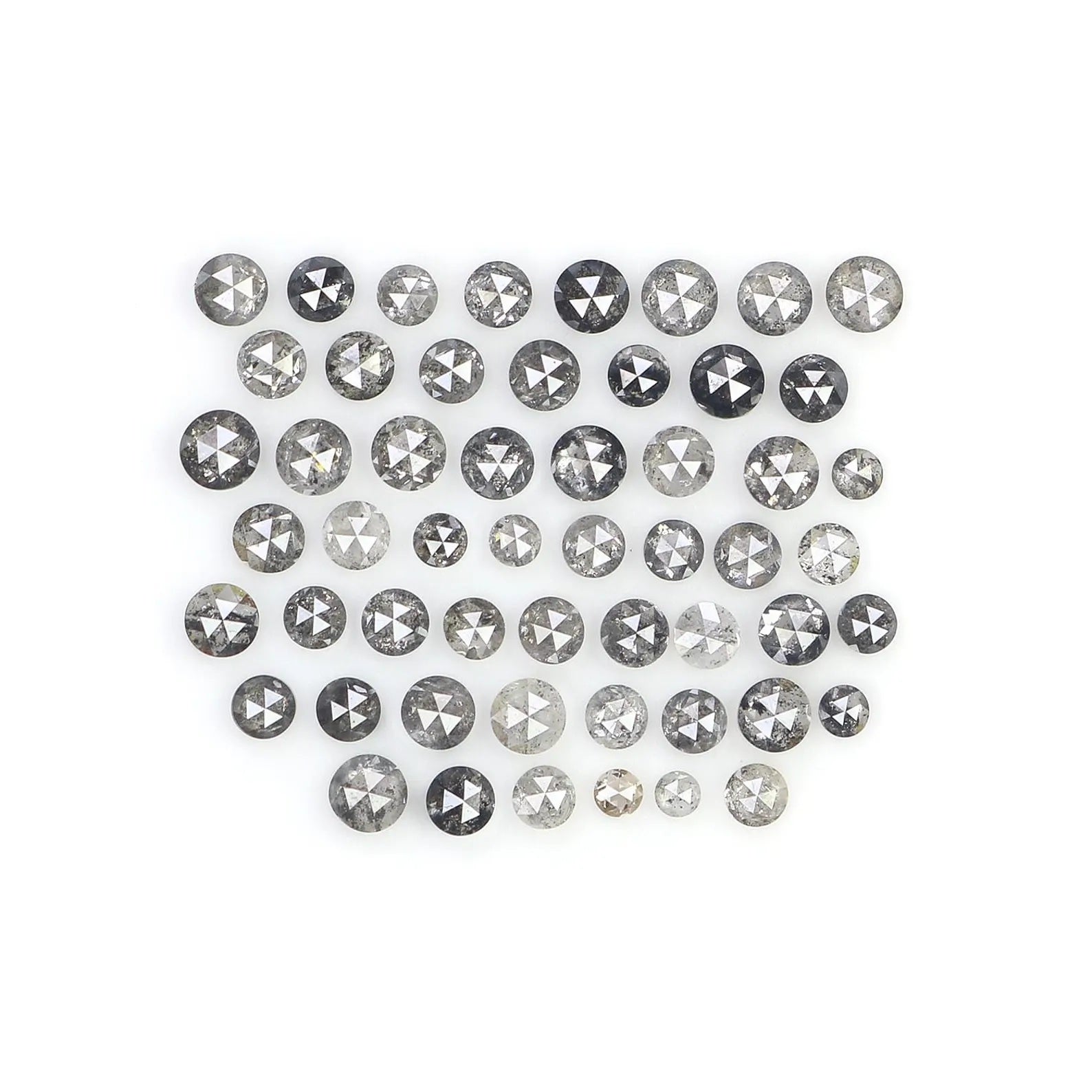 0.88 CT Natural Loose Round Shape Diamond Salt And Pepper Round Cut Diamond 1.10 MM Natural Black Grey Color Round Rose Cut Diamond NQ1842