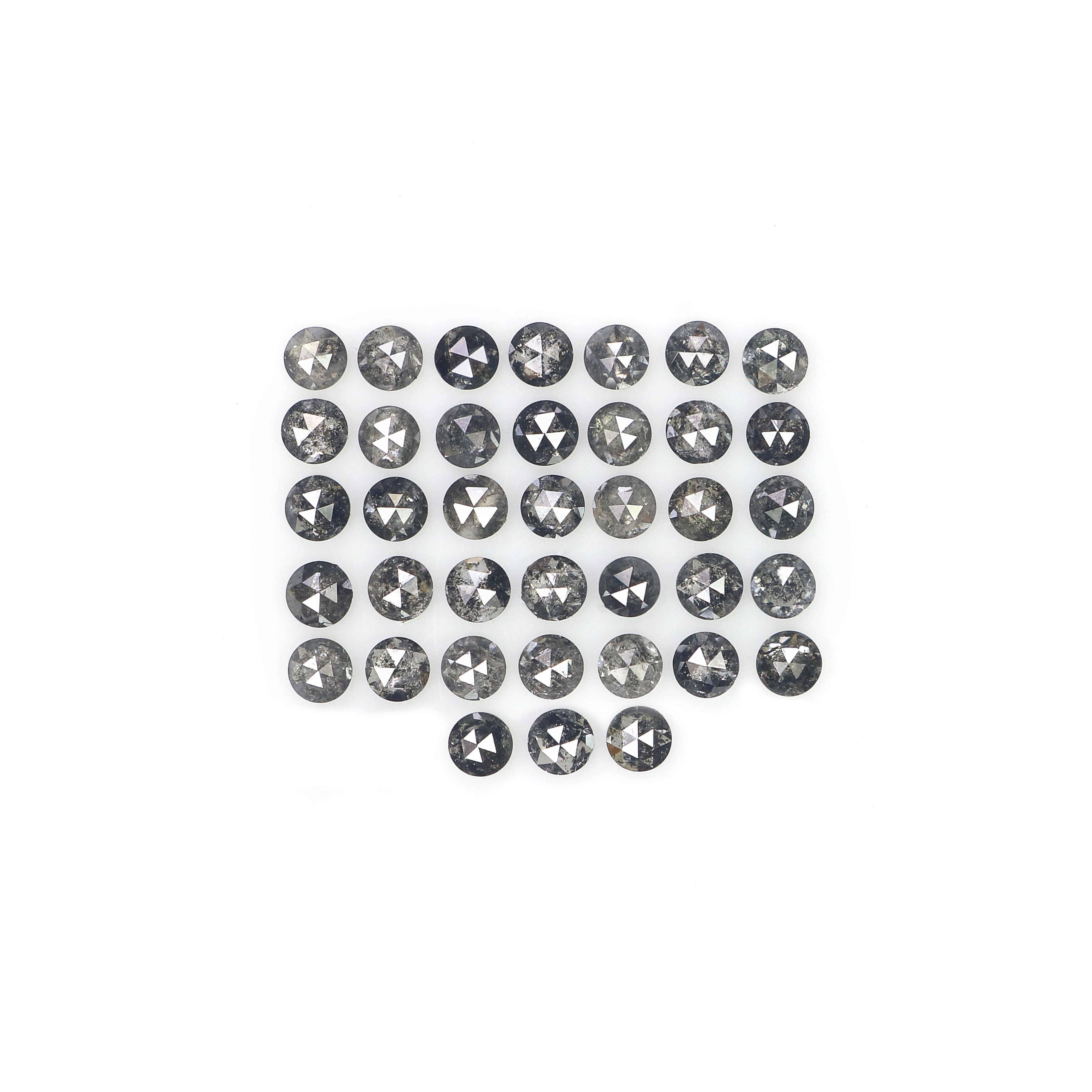 1.45 Ct Natural Loose Round Rose Cut Diamond Salt And Pepper Round Diamond 1.90 MM Natural Black Grey Color Round Rose Cut Diamond KR1951