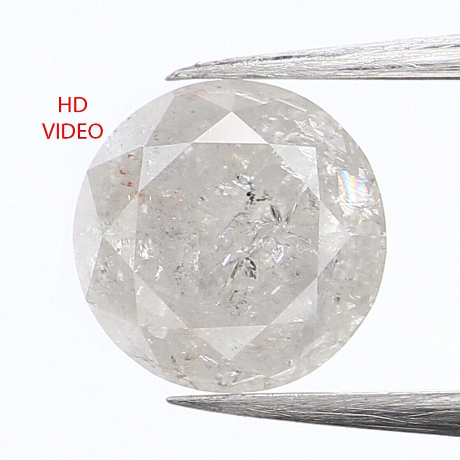 0.86 CT Natural Loose Round Shape Diamond Salt And Pepper Round Cut Diamond 5.95 MM Natural Diamond Grey Round Brilliant Cut Diamond QN1062