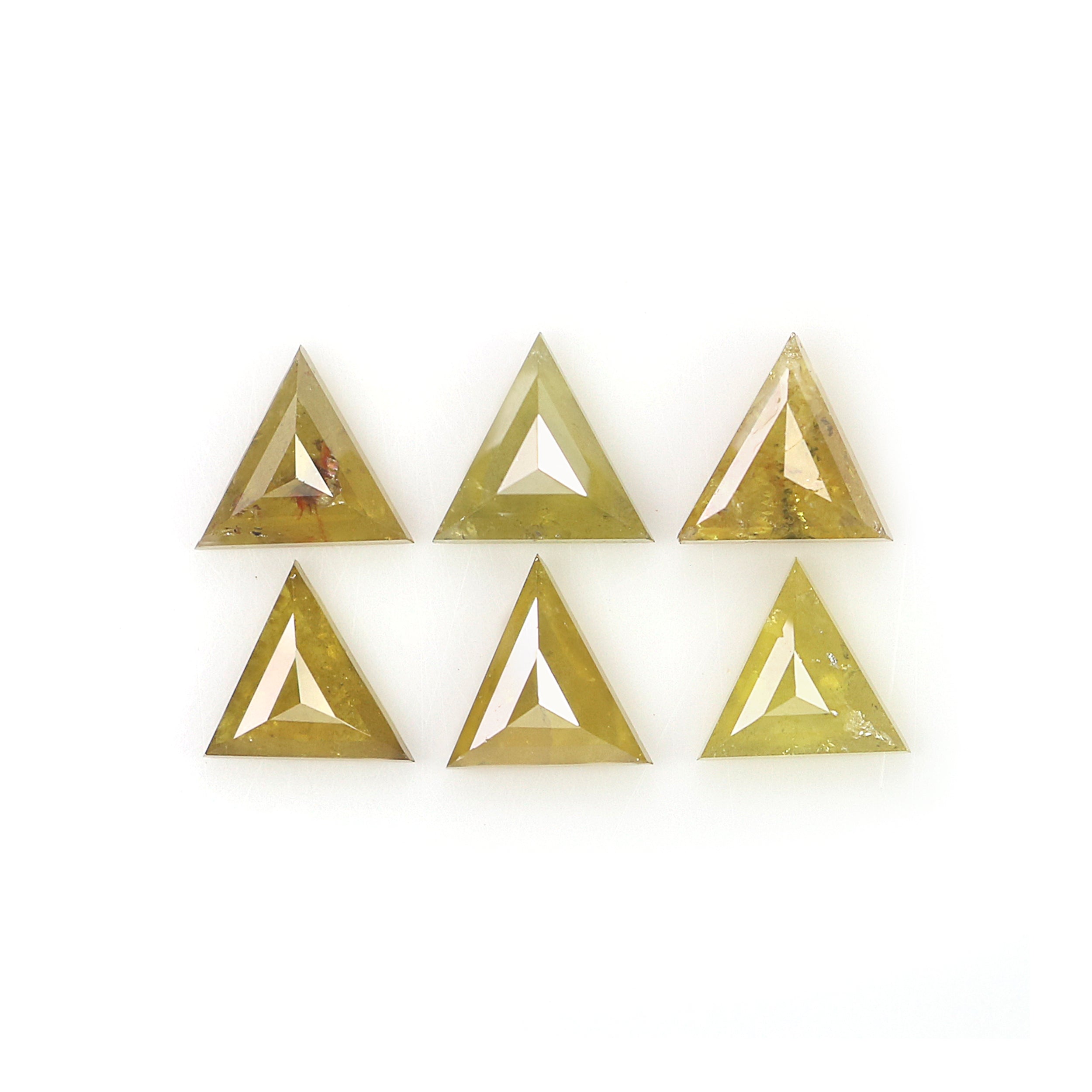 1.54 CT Natural Loose Triangle Shape Diamond Yellow Color Triangle Diamond 4.20 MM Natural Yellow Diamond Triangle Rose Cut Diamond L2050