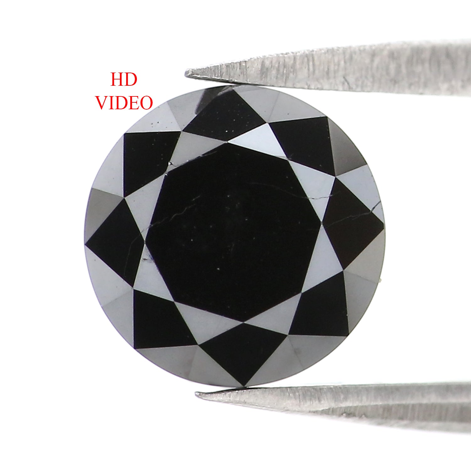 2.13 Ct Natural Loose Round Diamond Black Color Round Diamond 7.55 MM Natural Loose Diamond Black Color Round Brilliant Cut Diamond LC08