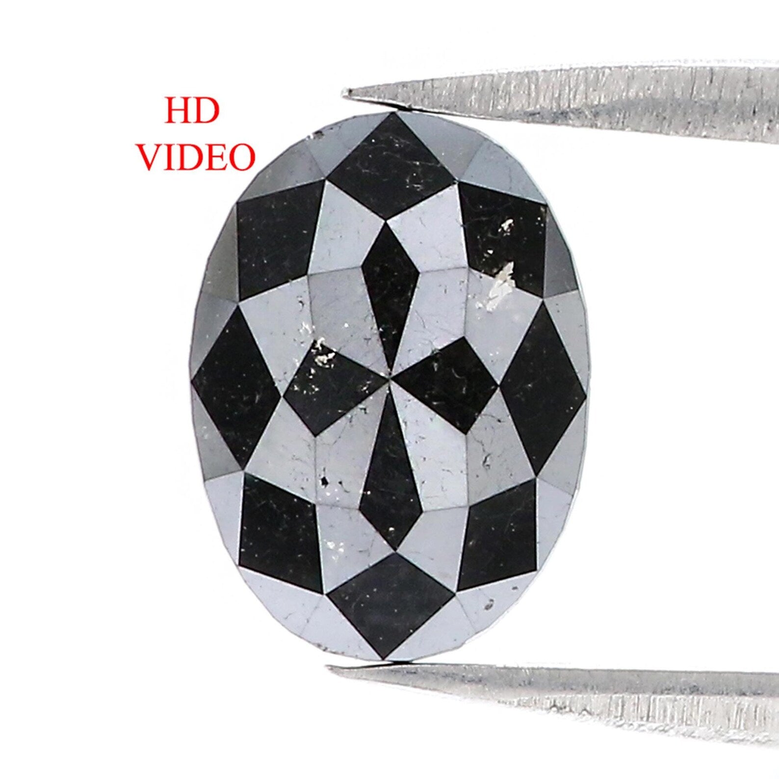 1.37 Ct Natural Loose Oval Shape Diamond Black Color Oval Cut Diamond 9.40 MM Natural Loose Black Color Diamond Oval Rose Cut Diamond NQ161