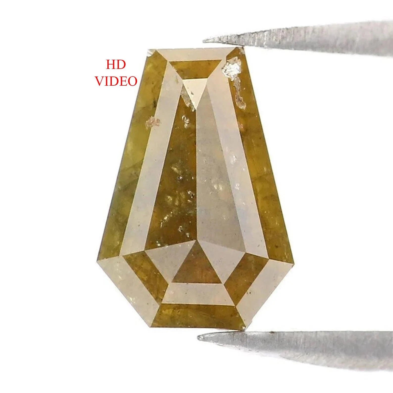 1.14 CT Natural Loose Coffin Shape Diamond Yellow Color Coffin Diamond 8.80 MM Natural Diamond Green Color Coffin Rose Cut Diamond QN1879
