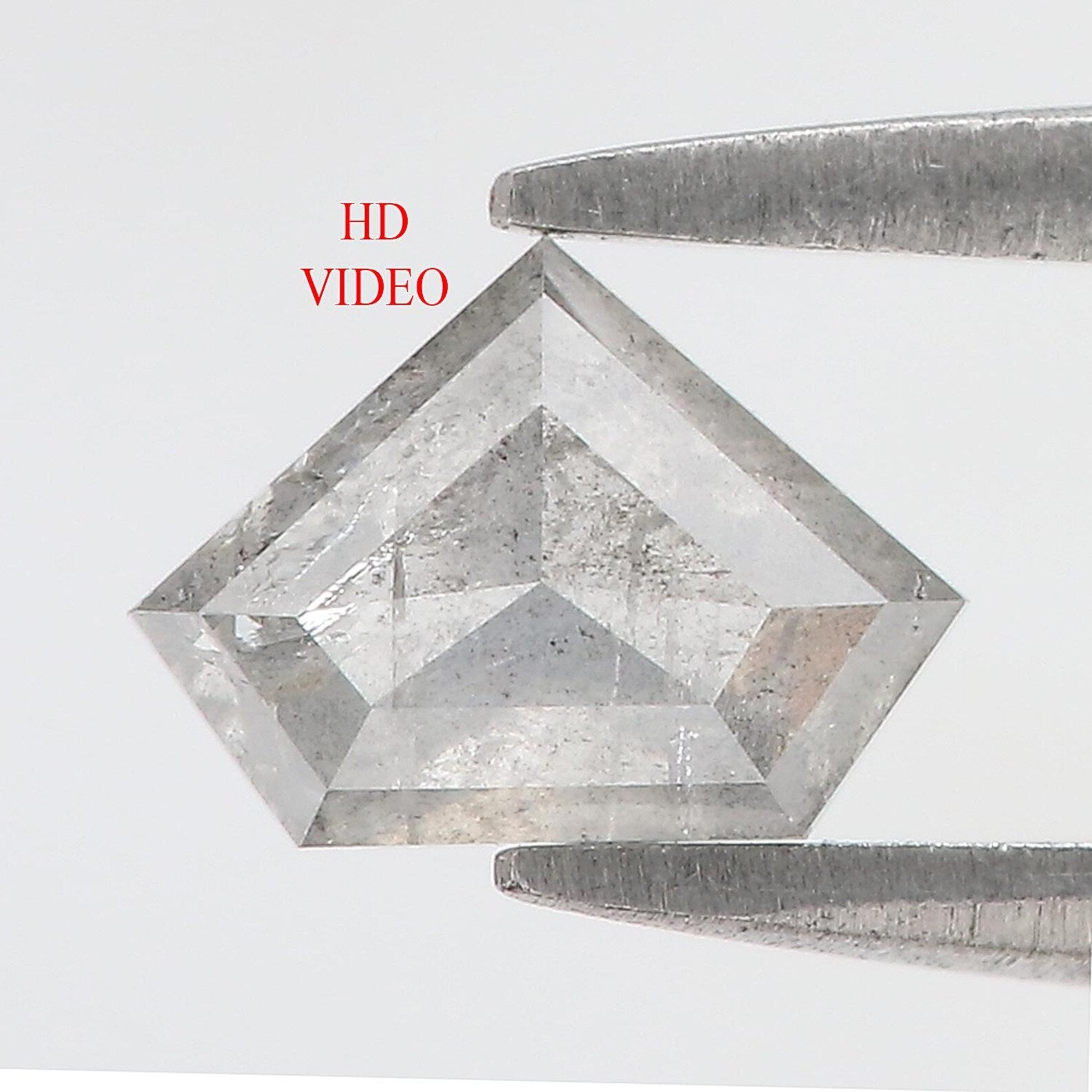 0.86 CT Natural Loose Shield Shape Diamond Salt And Pepper Shield Cut Diamond 5.55 MM Natural Diamond Shield Rose Cut Diamond QN962
