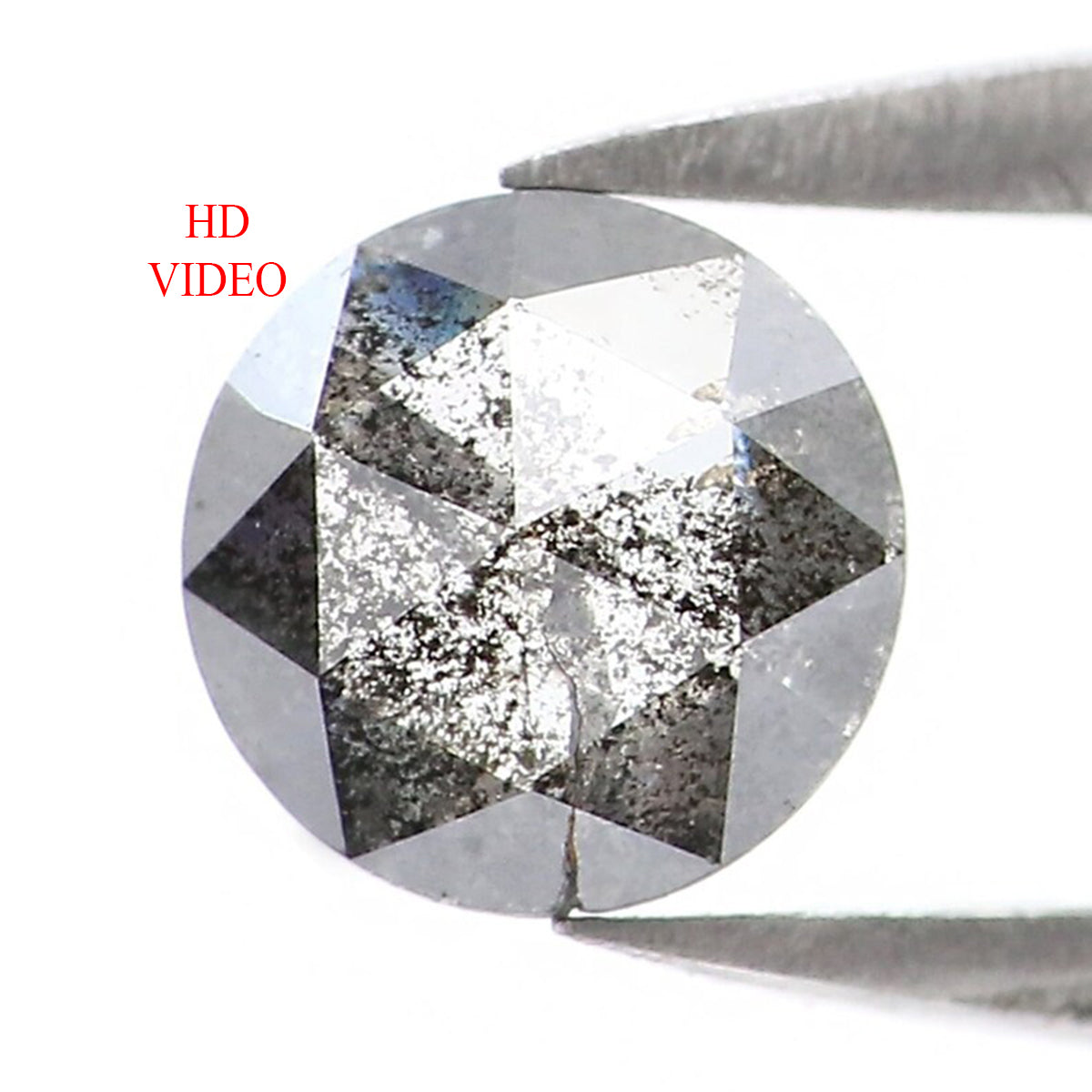 0.51 CT Natural Loose Round Rose Cut Diamond Salt And Pepper Round Diamond 5.20 MM Natural Loose Black Grey Color Rose Cut Diamond LQ5981