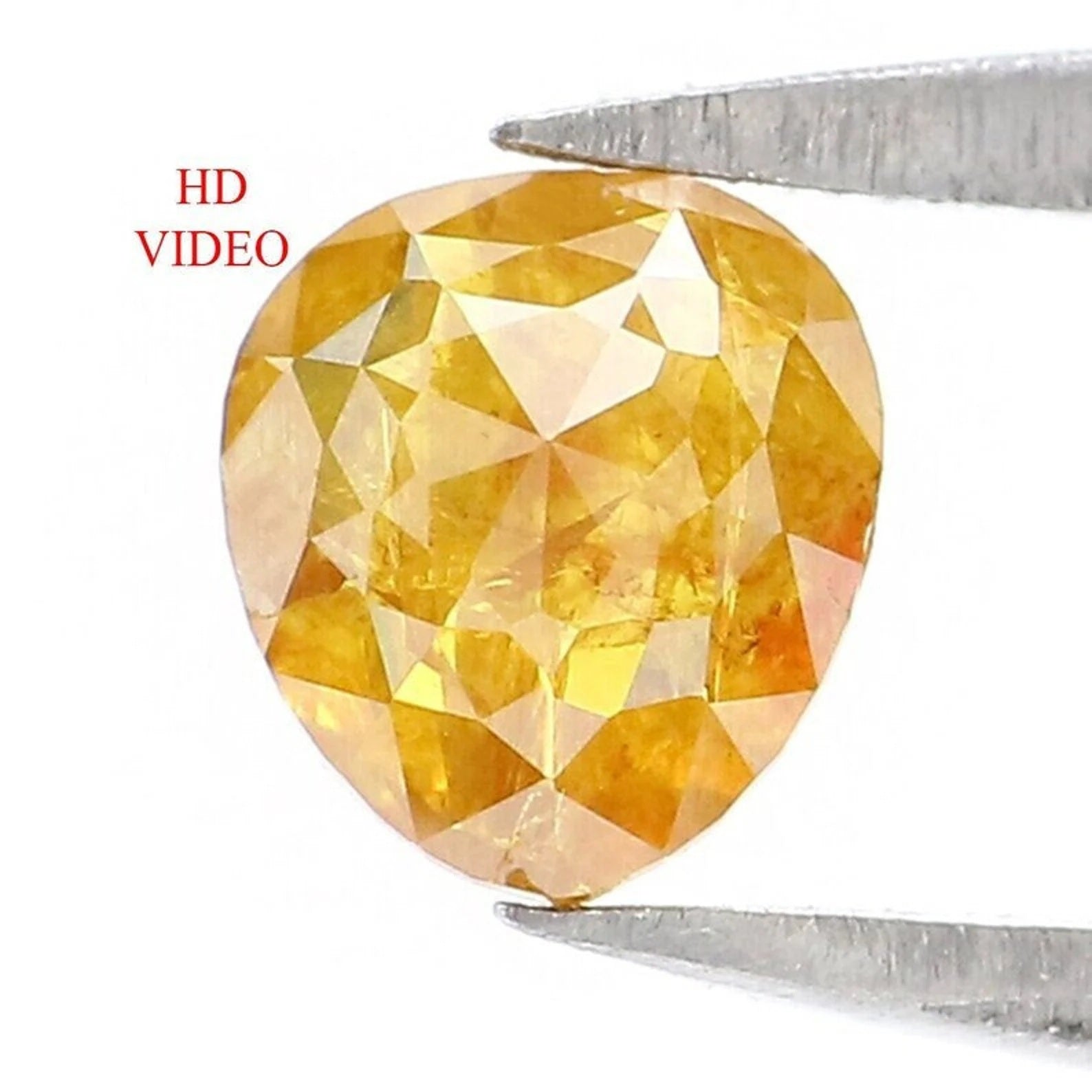 0.57 CT Natural Loose Heart Shape Diamond Yellow Color Heart Cut Diamond 5.10 MM Natural Diamond Yellow Color Heart Rose Cut Diamond NQ1939