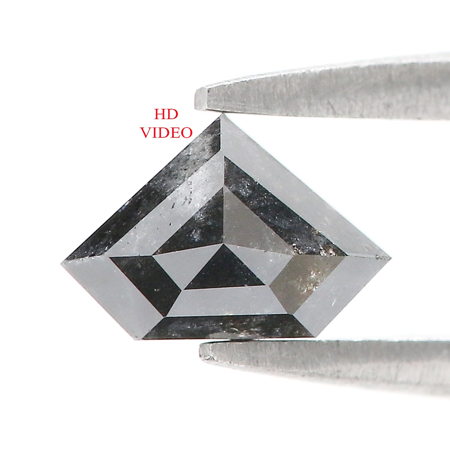 0.63 Ct Natural Loose Shield Shape Diamond Salt And Pepper Shield Cut Diamond 4.80 MM Natural Black Color Shield Rose Cut Diamond LQ1020