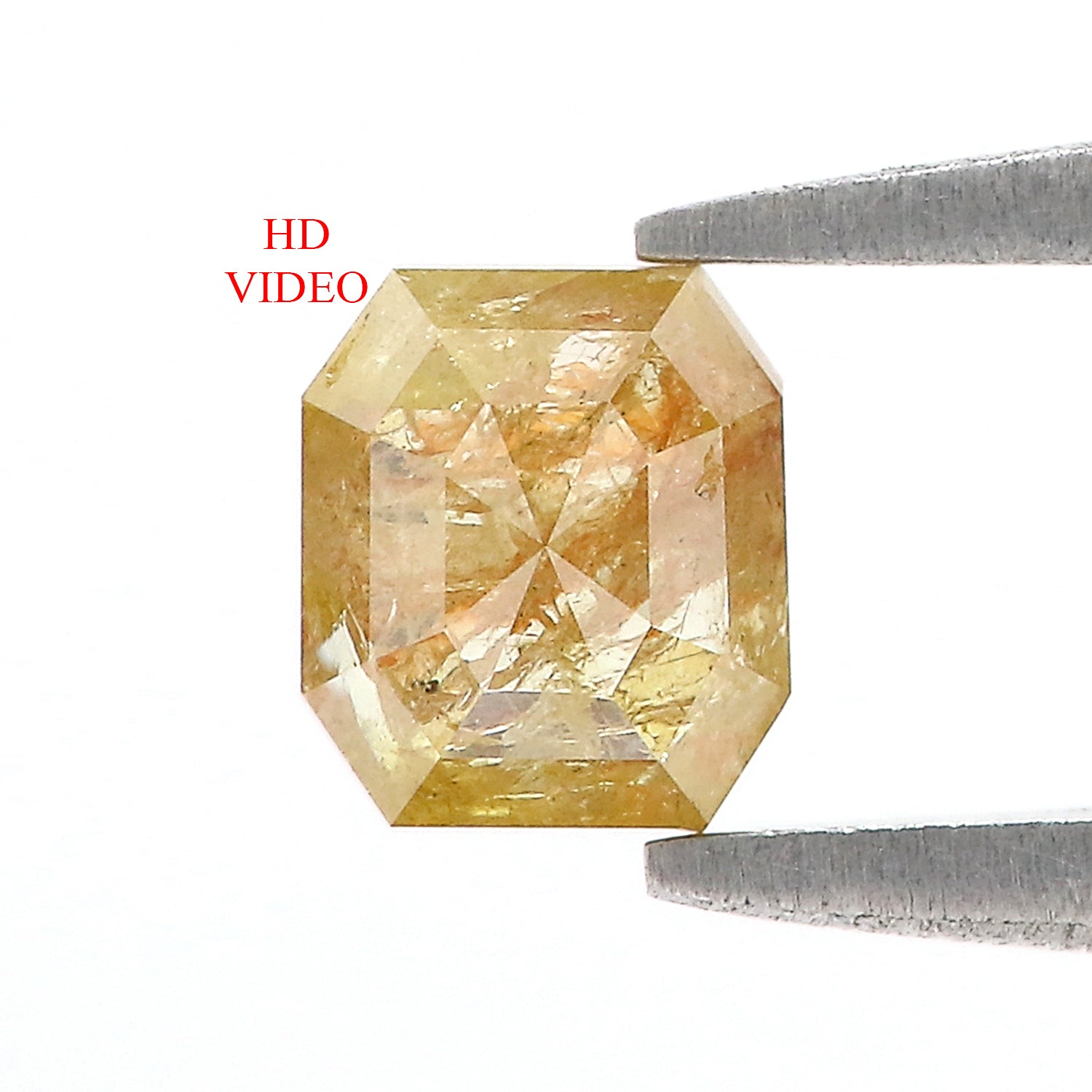 0.65 CT Natural Loose Emerald Shape Diamond Yellow Color Emerald Cut Diamond 5.20 MM Natural Yellow Color Emerald Rose Cut Diamond LQ9236
