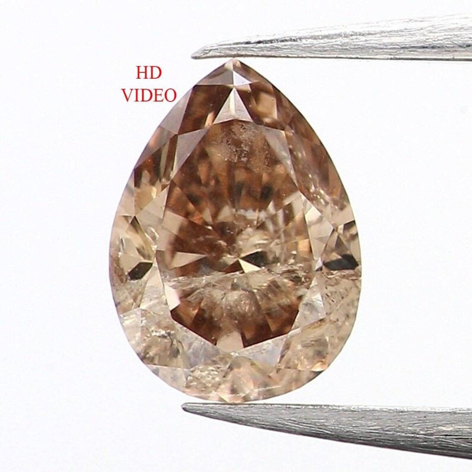 0.36 CT Natural Loose Pear Shape Diamond Brown Color Pear Cut Diamond 5.35 MM Natural Loose Brown Color Pear Brilliant Cut Diamond NQ1298
