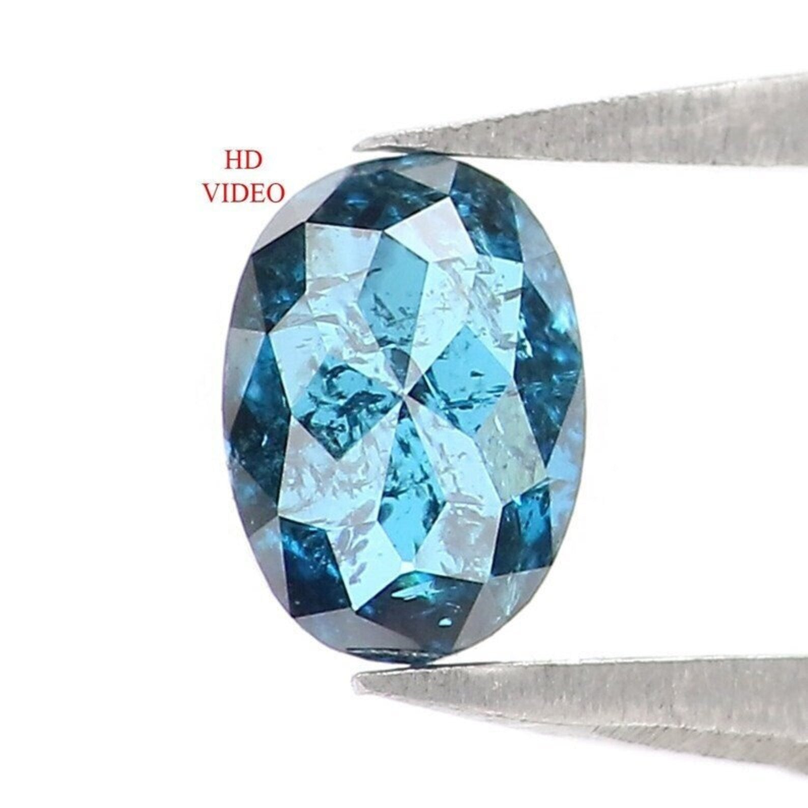 .42 CT Natural Loose Oval Shape Diamond Blue Color Oval Cut Diamond 5.35 MM Natural Loose Diamond Blue Color Oval Rose Cut Diamond NQ215