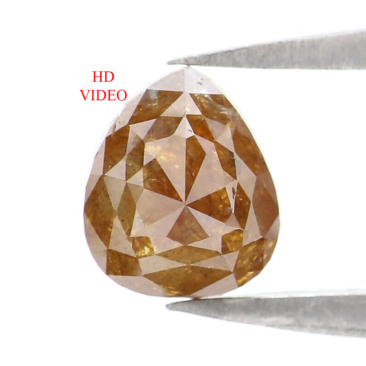1.08 CT Natural Loose Pear Shape Diamond Brown Color Pear Cut Diamond 6.30 MM Natural Loose Brown Color Diamond Pear Rose Cut Diamond KQ2505