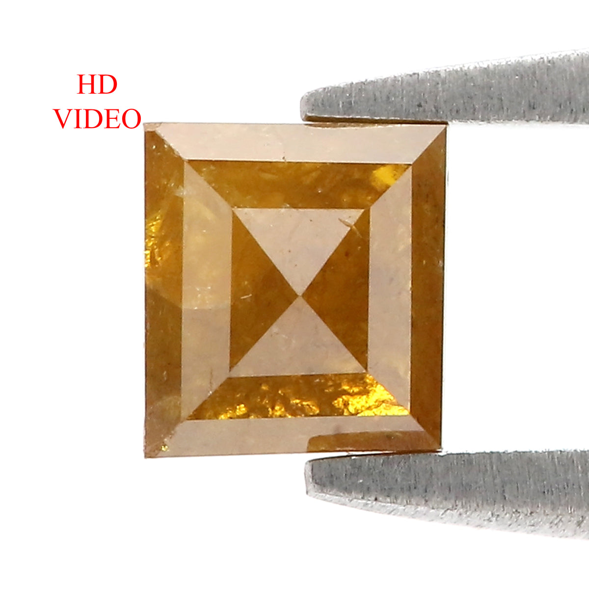 Natural Square Cut Yellow Color Diamond 0.61 CT Loose Rose Cut Yellow Color Stone 4.80 MM Rustic Diamond For Custom Engagement Ring L3692