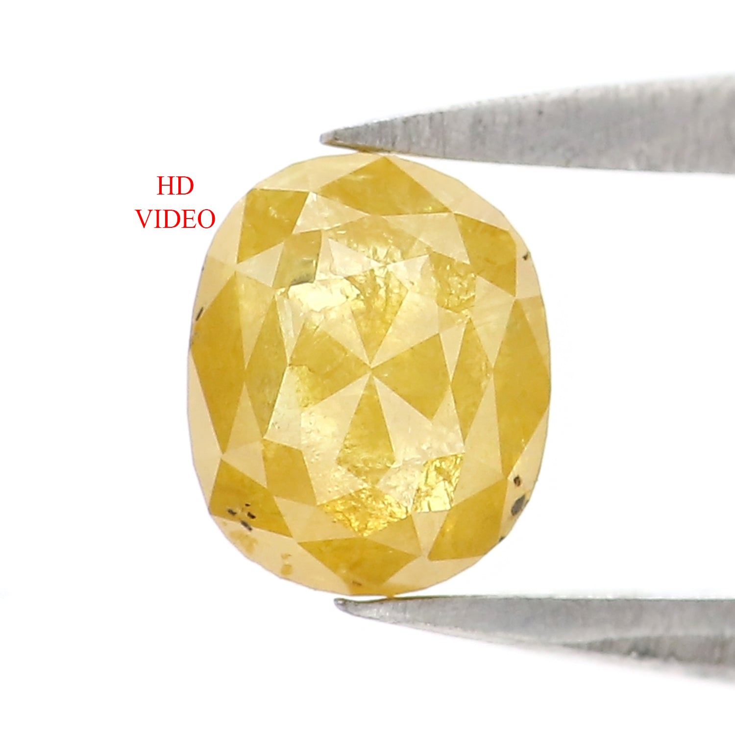 0.71 CT Natural Loose Oval Shape Diamond Yellow Color Oval Cut Diamond 5.60 MM Natural Loose Yellow Diamond Oval Rose Cut Diamond QK2678