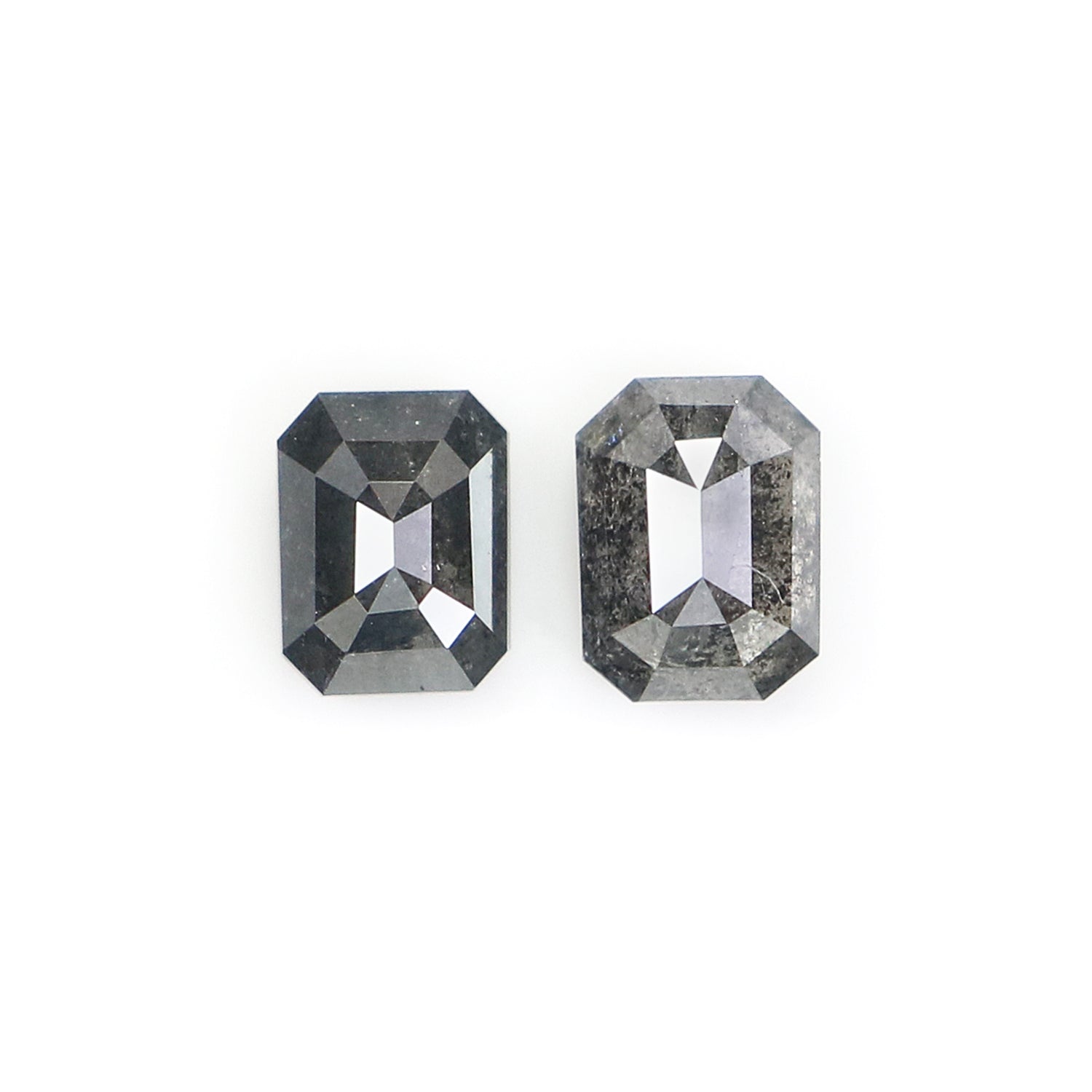 0.49 CT Natural Loose Emerald Pair Shape Diamond Salt And Pepper Emerald Diamond 4.00 MM Black Grey Color Emerald Rose Cut Diamond N2150