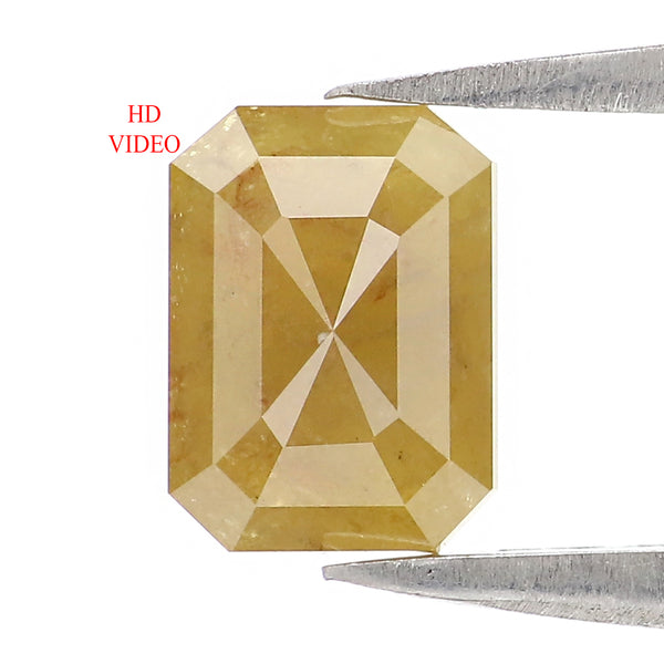Natural Loose Emerald Diamond, Yellow Color Emerald Diamond, Natural Loose Diamond, Emerald Cut Diamond, 1.47 CT Emerald Shape Diamond L2948