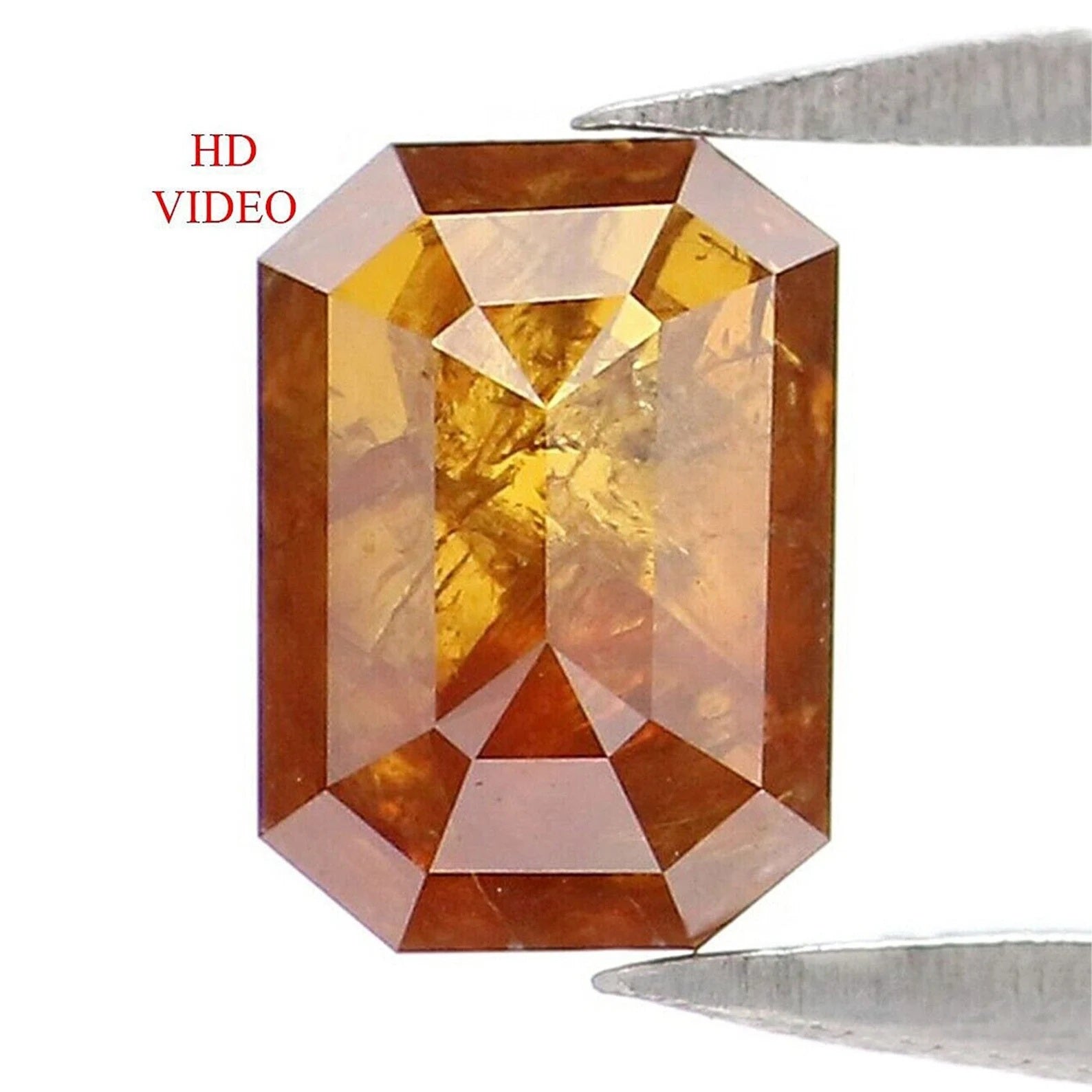 0.73 CT Natural Loose Emerald Shape Diamond Brown Color Emerald Cut Diamond 5.95 MM Natural Loose Brown Color Emerald Rose Cut Diamond NQ988