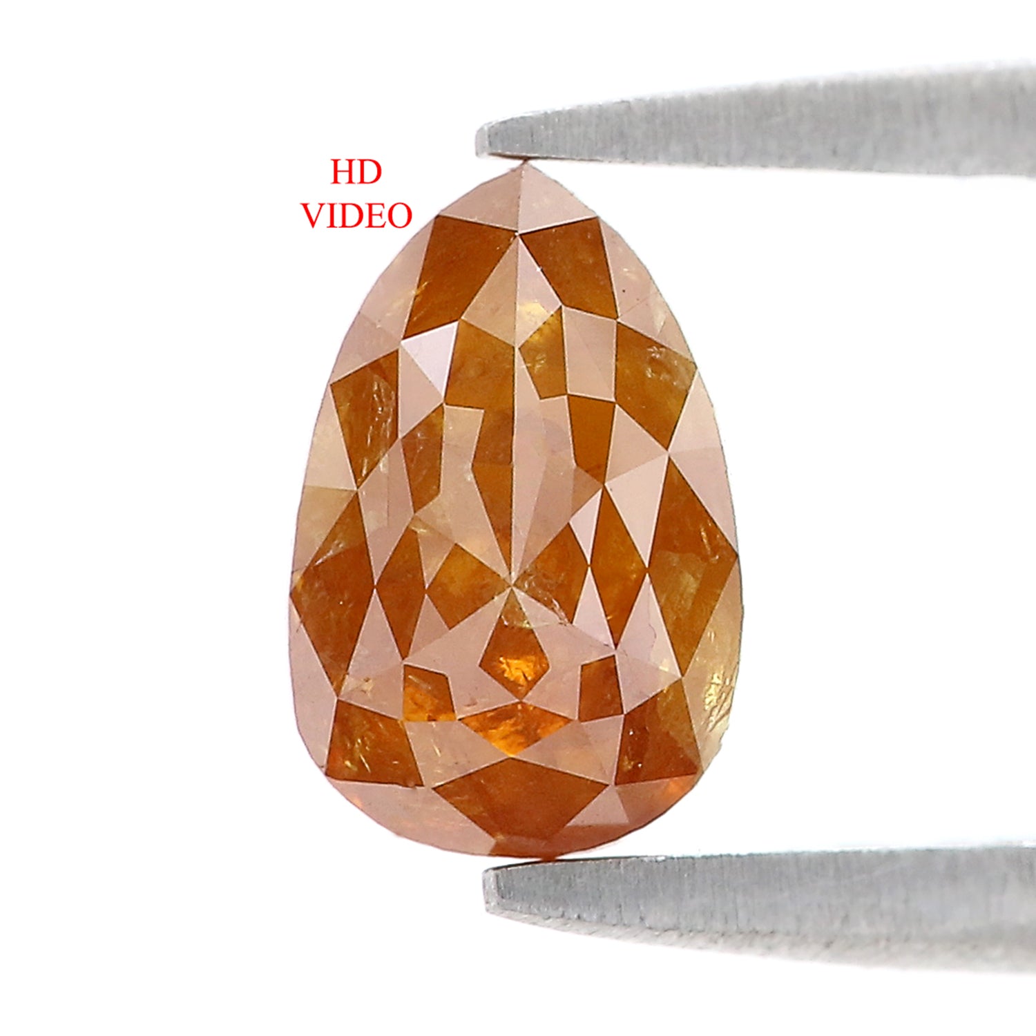 1.21 CT Natural Loose Pear Shape Diamond Brown Color Pear Diamond 7.70 MM Natural Loose Diamond Brown Color Pear Rose Cut Diamond N2660