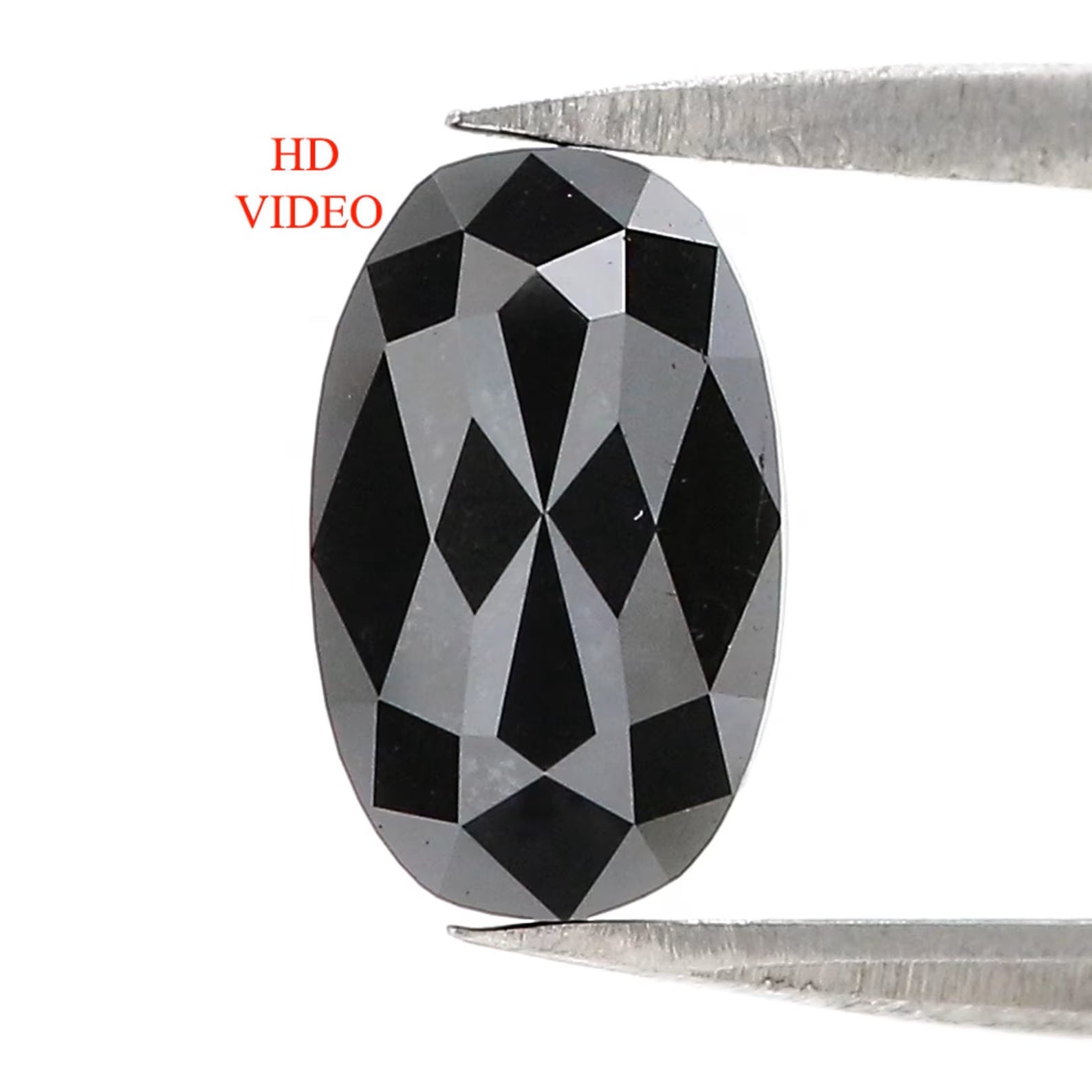 1.94 Ct Natural Loose Oval Shape Diamond Black Color Oval Cut Diamond 9.15 MM Natural Loose Diamond Black Oval Shape Rose Cut Diamond KDN375