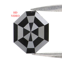 Natural Loose Octagon Black Color Diamond 1.15 CT 7.30 MM Octagon Shape Rose Cut Diamond KR2229