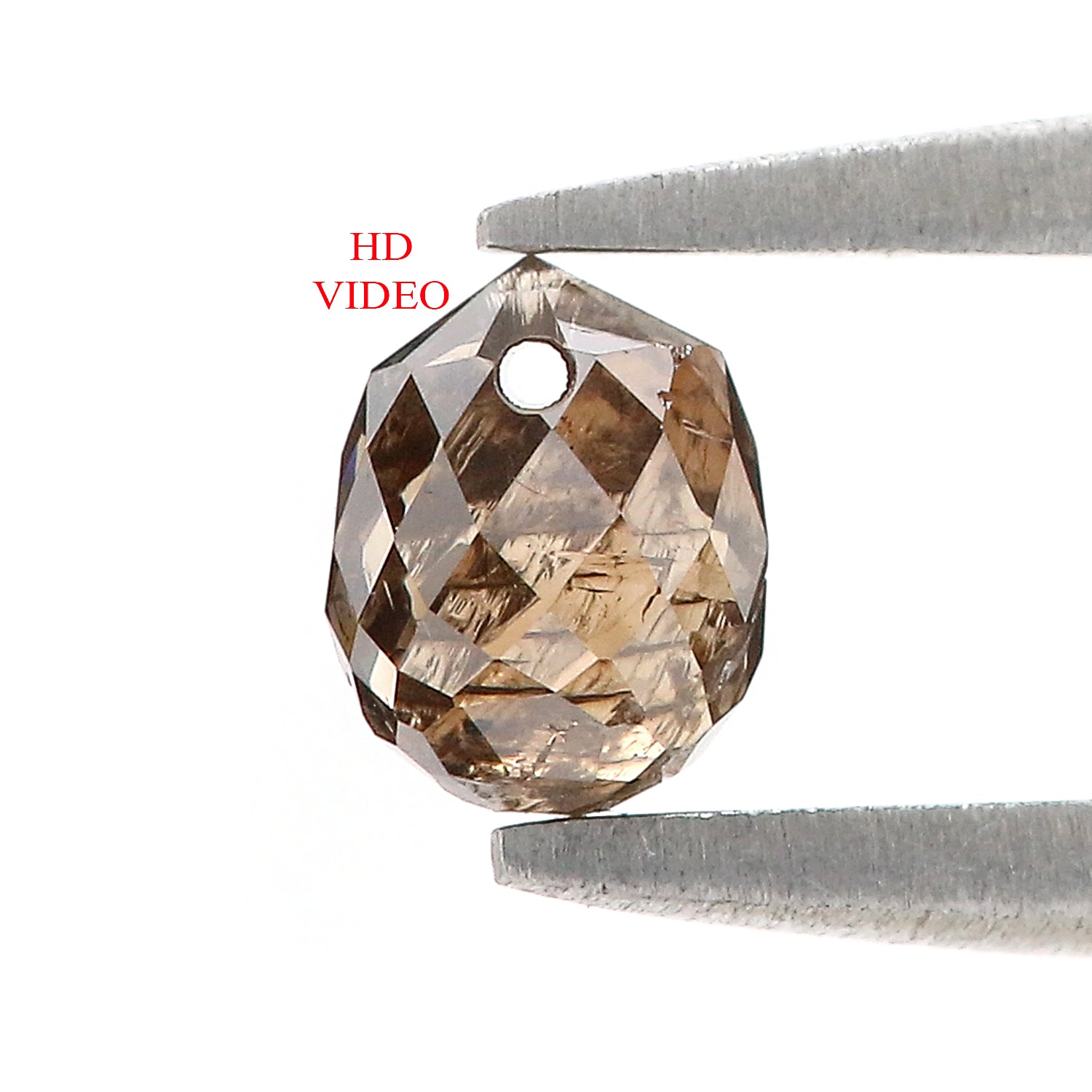 0.72 Ct Natural Loose Briolette Shape Diamond Brown Color Drop Diamond 5.10 MM Natural Loose Brown Color Briolette Rose Cut Diamond LQ9826