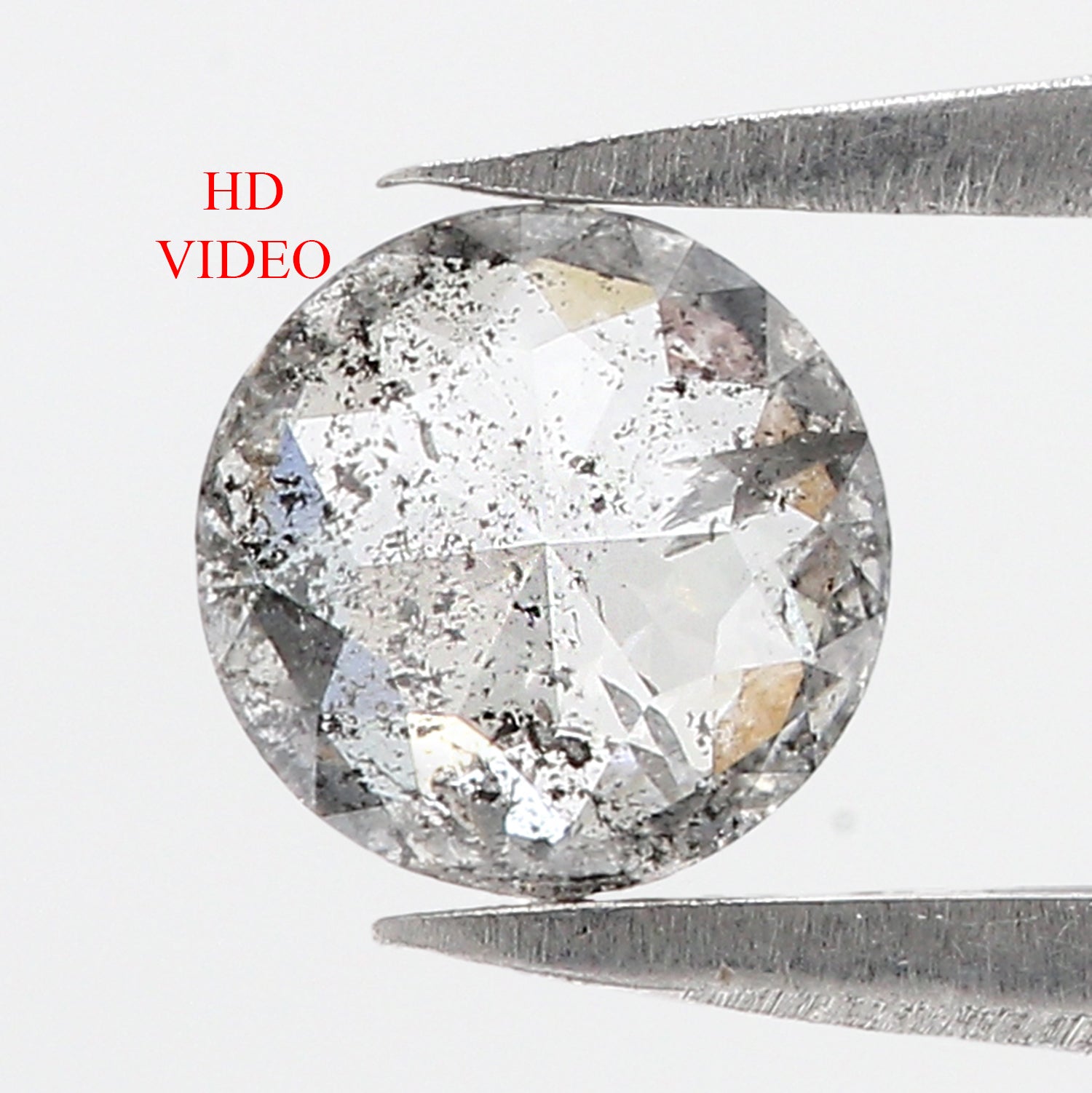 0.64 Ct Natural Loose Round Rose Cut Diamond Salt And Pepper Round Diamond 5.60 MM Natural Loose Black Grey Color Rose Cut Diamond LC48