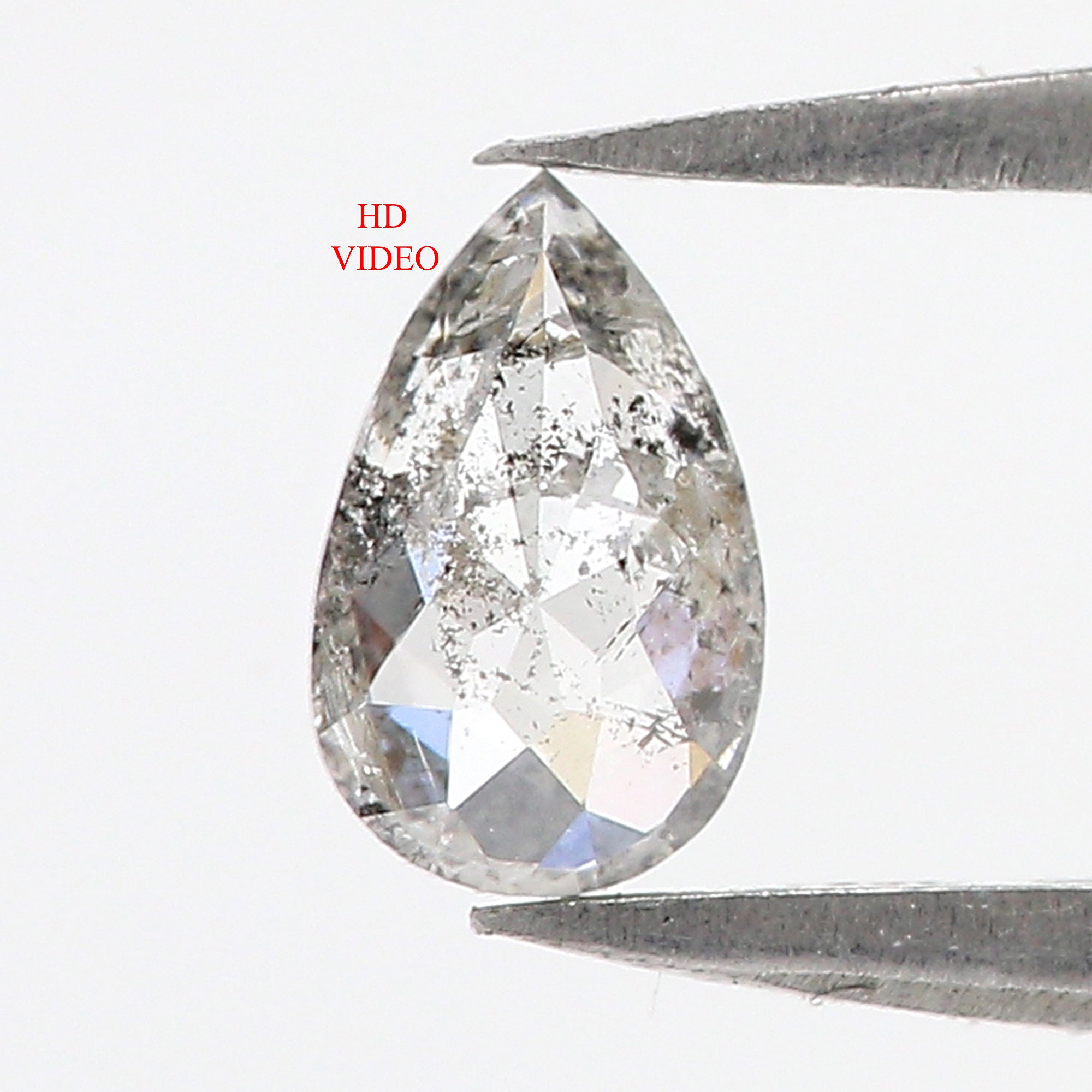 0.45 Ct Natural Loose Pear Shape Diamond Salt And Pepper Pear Cut Diamond 6.55 MM Natural Loose Diamond Pear Shape Rose Cut Diamond QL3133