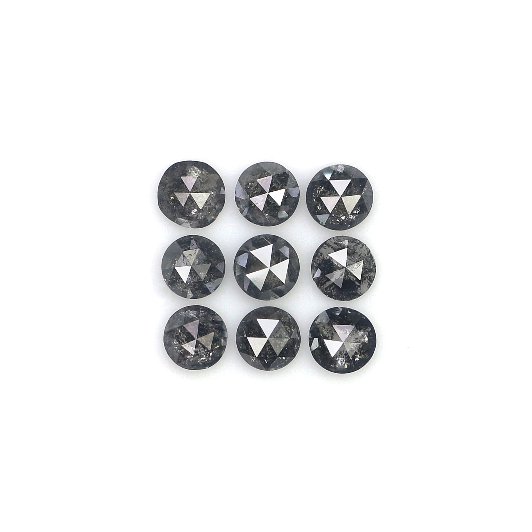 1.06 Ct Natural Loose Round Rose Cut Diamond Salt And Pepper Round Diamond 2.95 MM Natural Black Grey Color Round Rose Cut Diamond KR2670