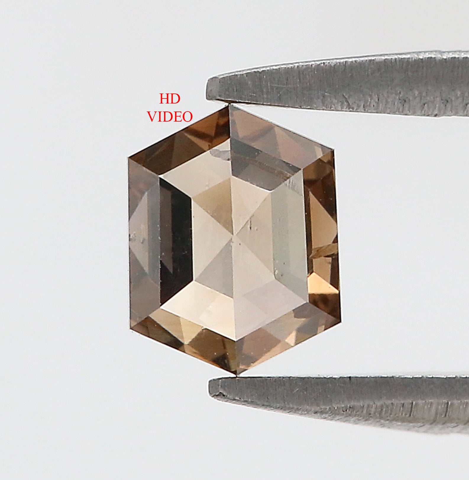 0.67 CT Natural Loose Hexagon Shape Diamond Brown Color Hexagon Cut Diamond 5.70 MM Natural Hexagon Shape Rose Cut Brown Color Diamond QL658