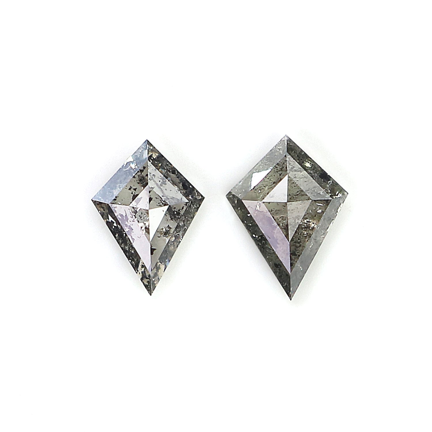 0.50 CT Natural Loose Kite Cut Pair Diamond Salt And Pepper Kite Shape Diamond 5.50 MM Natural Black Grey Color Kite Rose Cut Diamond LQ2881